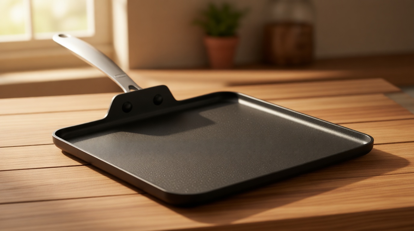 OXO Enhanced 11" Griddle Pan, PFAS-Free Ceramic Nonstick, Durable Hard Anodized Cookware, Scratch Resistant, Stainless Steel Handle, Good Grips, Dishwasher Safe, Oven Safe, Black