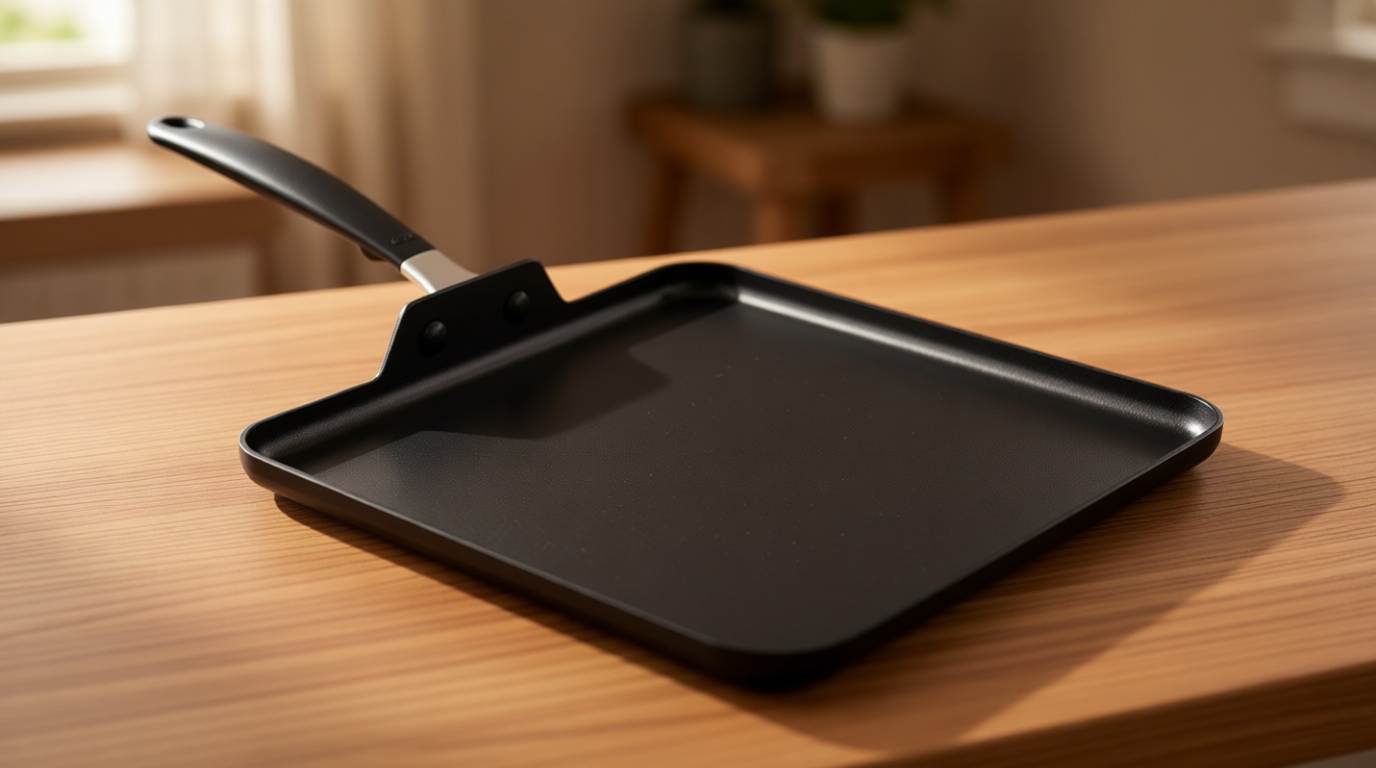 OXO 11” Non-Stick Every Day Square Griddle, BPA-Free Comfort Grip Silicone Handle, Dishwasher & Oven Safe, PFAS-Free Ceramic Skillet, Pancake Pan, Black