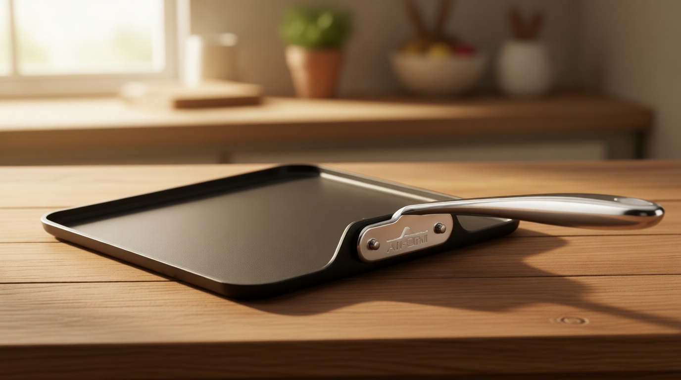 All-Clad HA1 Expert Hard Anodized Nonstick Griddle Pan For Stovetop 11x11 Inch Square Pan, Oven-Safe Up to 500°F, Professional Cookware, Dishwasher-Friendly, Pancake Pan, Cookware, Black