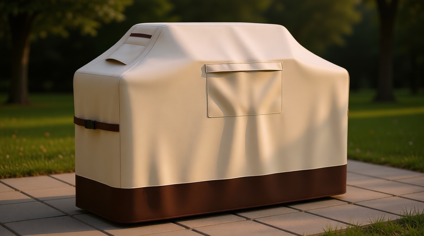 Vailge Grill Cover for Outdoor Grill, 58-inch Waterproof BBQ Cover,600D Heavy Duty Gas Grill Cover, UV & Dust & Rip & Fading Resistant,Suitable for Weber, Brinkmann, Char Broil Grills and More,Beige