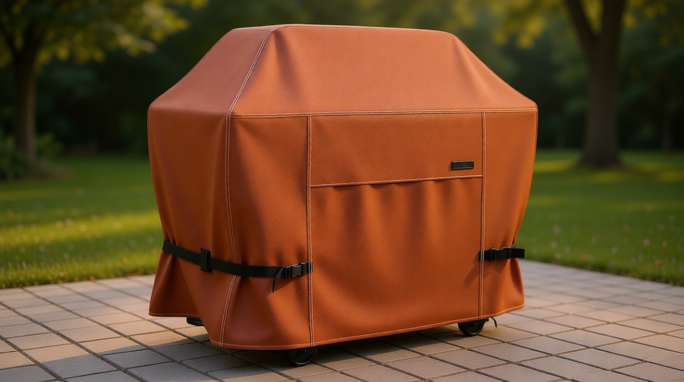 NettyPro BBQ Grill Cover 56 inch Heavy Duty Waterproof Outdoor 2-3 Burners Gas Grill Cover for Outside Weber, Char-Broil, Brinkmann, Nexgrill Barbecue, Brown