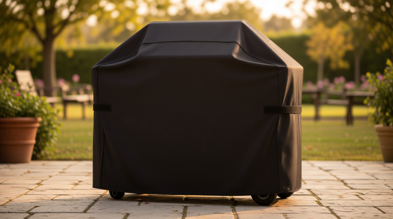 GrillTough Heavy Duty BBQ Grill Cover for Outdoor Grill, 58 Inch – Waterproof, Weather Resistant, UV & Fade Resistant with Adjustable Straps – Gas Grill Cover for Weber, Genesis, Charbroil, etc. Black