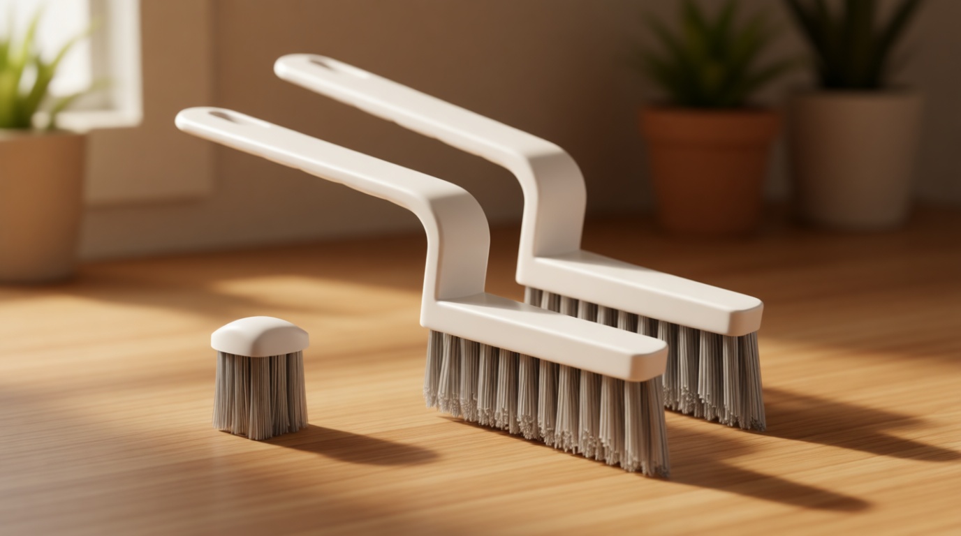 Lumkew Grout Cleaner Brush V Shape, Stiff Grout Cleaning Brushes for Tile Floor, Handheld Grout Scrub Brush Set for Shower, Bathroom, Kitchen, Household Use,2 pcs