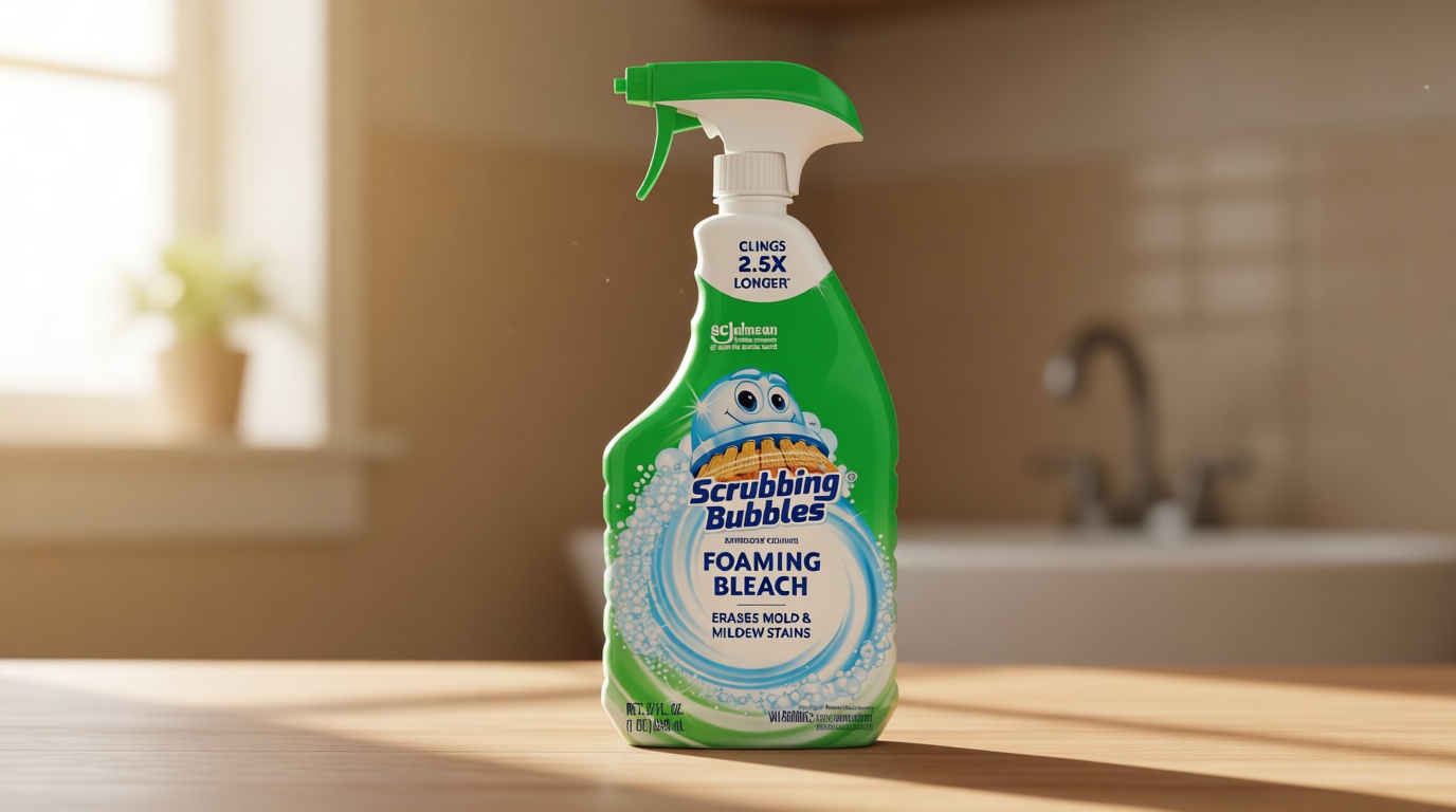 Scrubbing Bubbles Foaming Bleach Bathroom and Shower Cleaner Disinfectant Spray, Helps Erase Mold & Mildew, 32oz