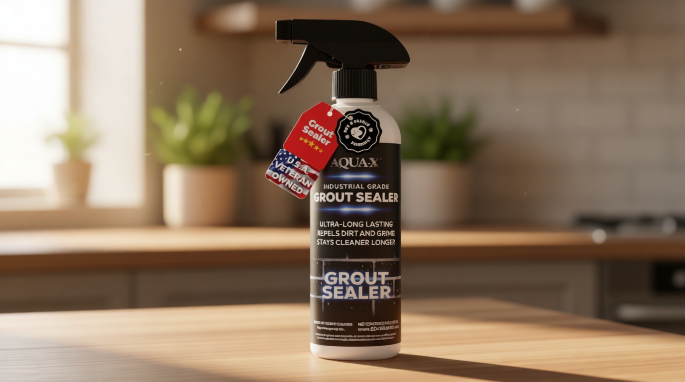 AQUA-X 16 Oz. Grout Sealer, Clear Grout and Tile Sealer, Natural Finish, Professional Grade, Indoor & Outdoor, Fast Dry and Long Lasting Protection