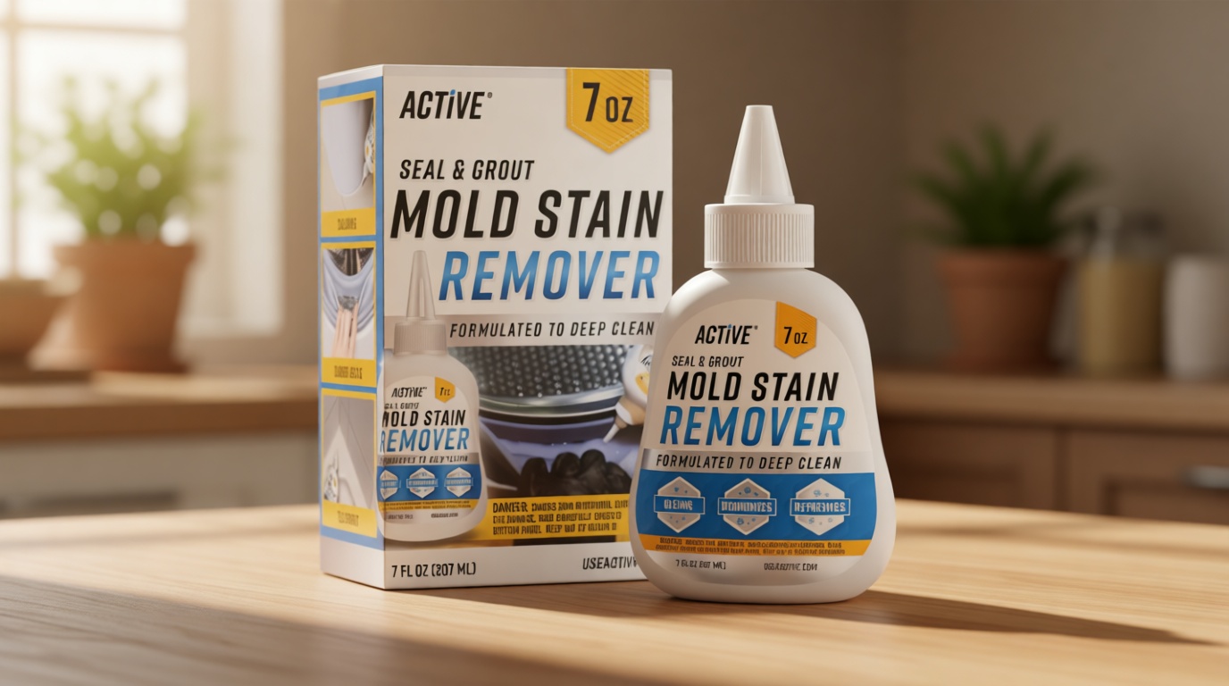 ACTIVE Mold Stain Remover Gel Cleaner Heavy Duty Stain Cleaner for Front Loader Washing Machine Seal, Bathroom Grout, Shower, Caulk - Front Load Washer Cleaning Solution - 7 Fl Oz