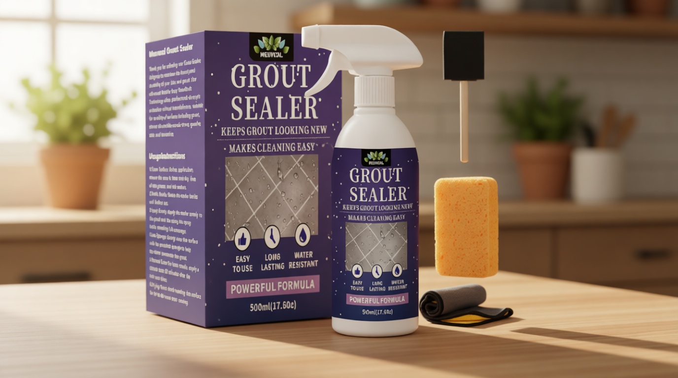 Meuvcol Grout Sealer,17.6 OZ Waterproof Grout Sealer for Shower, Floor, Kitchen - 100% Safe Tile Sealer Spray - Long Lasting Clear Grout Sealant for Stone, Bathroom, Marble - Indoor & Outdoor