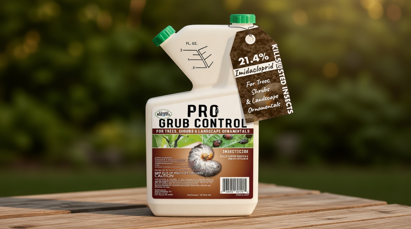 Pro Grub Control – 32oz - Concentrated Imidacloprid (21.4%) Insecticide for Trees, Shrubs & Landscape Ornamentals – Controls Aphids, Japanese Beetles, Weevils, Grub Larvae & More