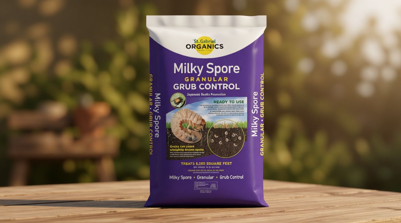 St. Gabriel Organics - 15 Pound Milky Spore Granular Natural Japanese Beetle Grub Control and Repellent for Lawn and Garden Care