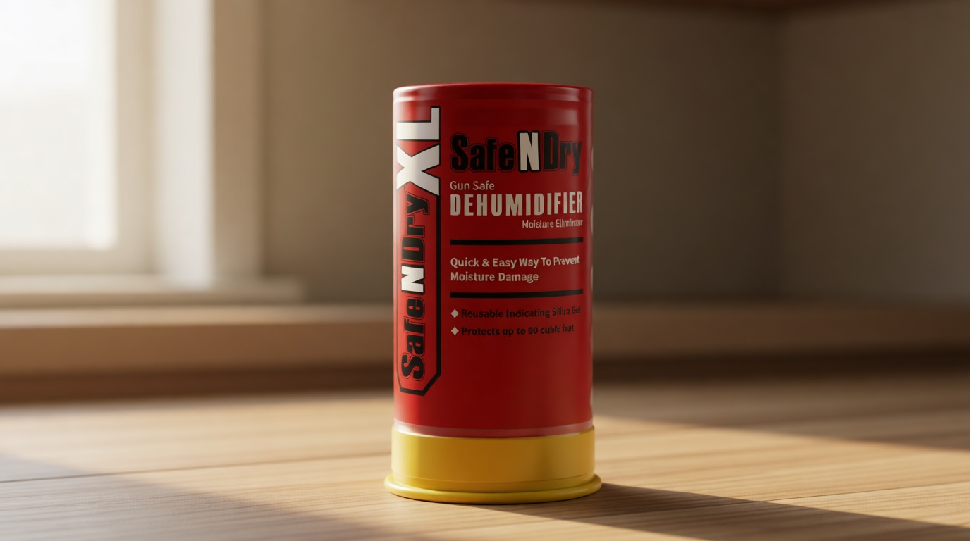 XL Gun Safe Dehumidifier - Portable Moisture Absorber, Prevents Corrosion, 450g Reusable Indicating Silica Gel Desiccant Canister for 60 Cubic Feet