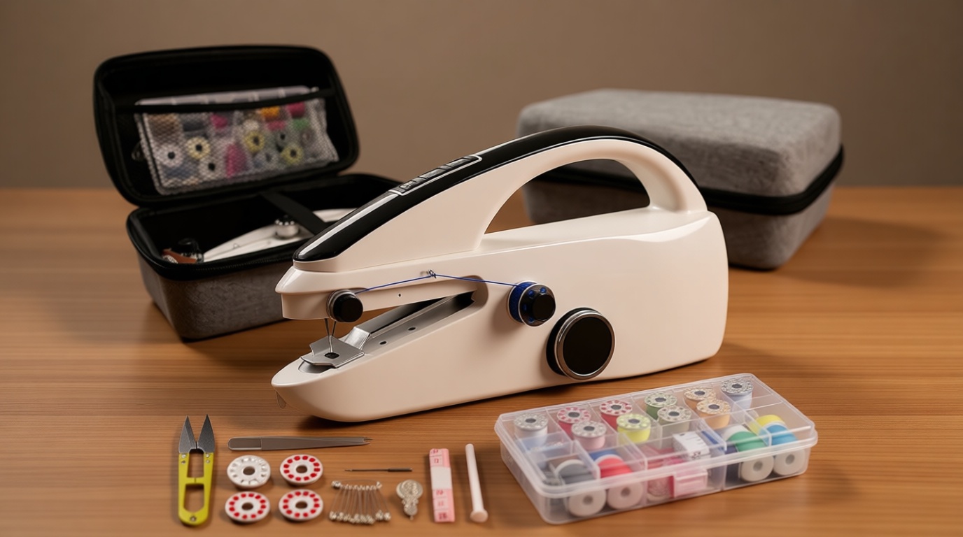 Sewing Kit:Sewing Bliss in one Box.Handheld Sewing Machine,Beginner's Sewing kit with Storage,Two Power Supply Modes,Portable mini Sewing Machine,Handheld for Beginners.