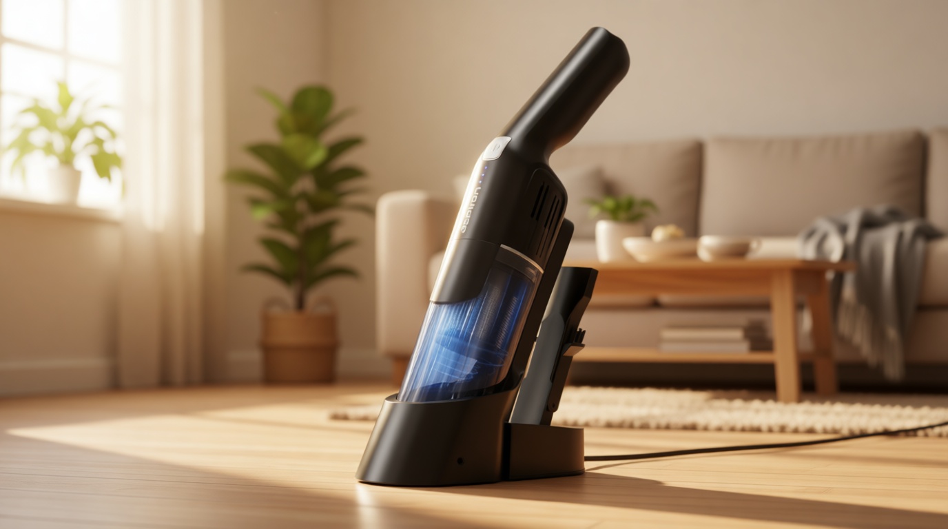 Aspiron Cordless Handheld Vacuum, 24KPA Powerful Car Vacuum, 2-Speed, 2 Charging Methods, Wireless Charger, Ergonomic Handle, Portable Rechargeable Vacuum Cleaner for Car, Home, Black Silver