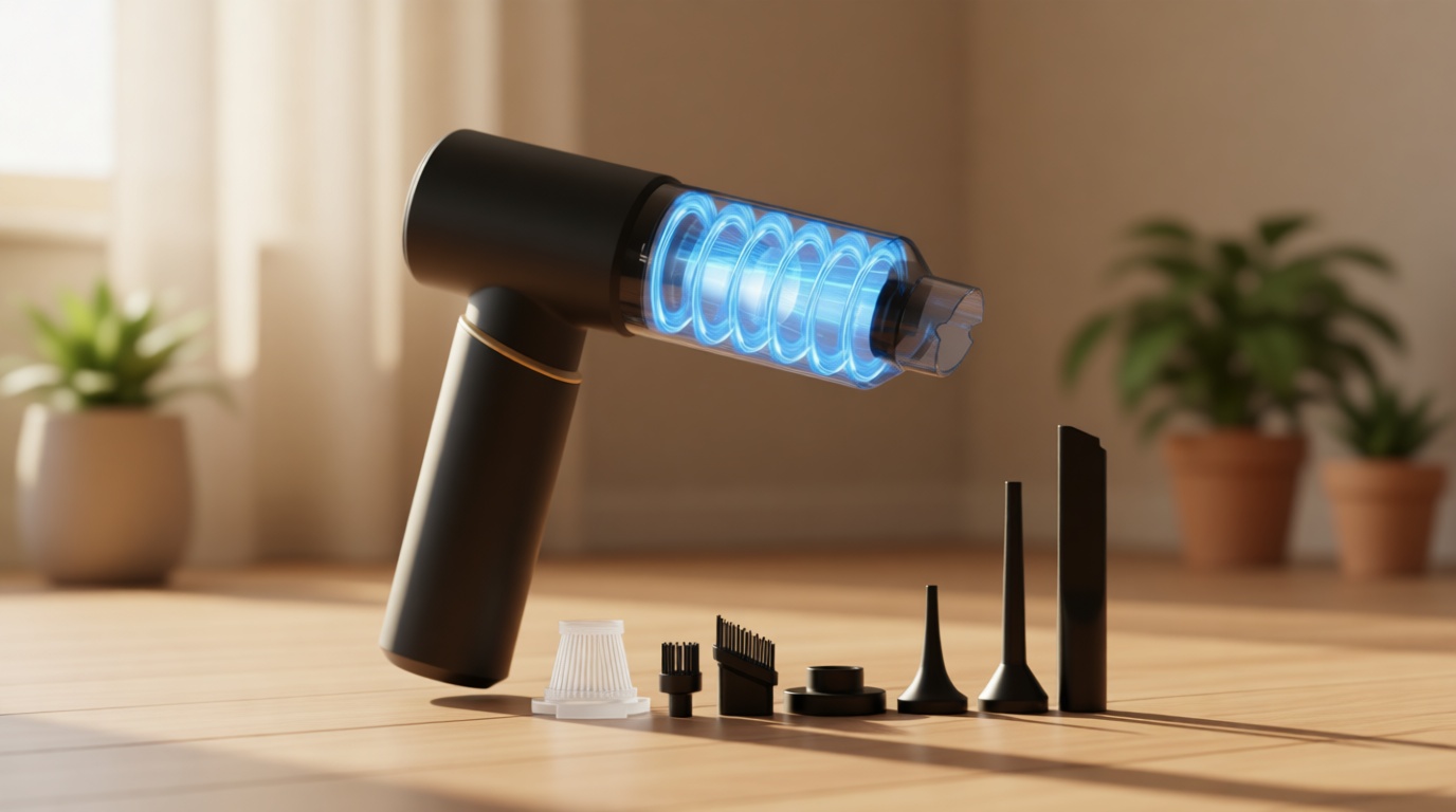 BSRCO Handheld Vacuum Cordless 4-in-1 – 12KPa Suction Car Vacuum, 30Min Runtime, 75dB Quiet, Hand Vacuum 1.25Lbs Lightweight, USB-C Charging, Washable HEPA Filter for Car, Pet Hair, Home