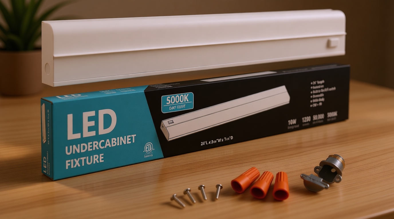 Hardwired LED Under Cabinet Task Lighting - 16 Watt, 24", Dimmable, CRI>90, 5000K (Day Light), Wide Body, Long Lasting Metal Base with Frost Lens Under Counter Light for Kitchen