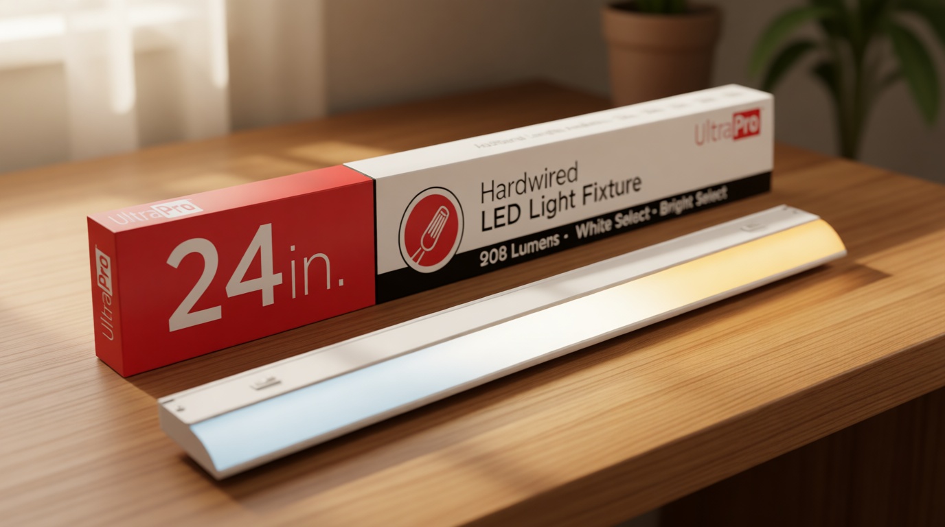 UltraPro 24 inch Hardwired Under Cabinet Lights, 3 Color Settings - 2700K/4000K/5000K - Warm White, Cool White, and Daylight, Under Cabinet Lighting, Dimmable Under Counter Lights for Kitchen, 45368