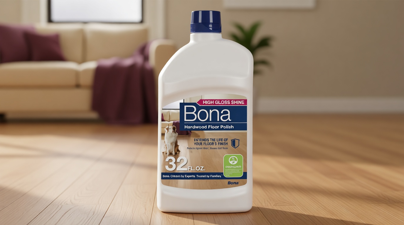 Bona Hardwood Floor Polish - 32 fl oz - High Gloss Shine - Polish for Wood Floors - Protects and Renews Dull Flooring - Covers 500 sq ft