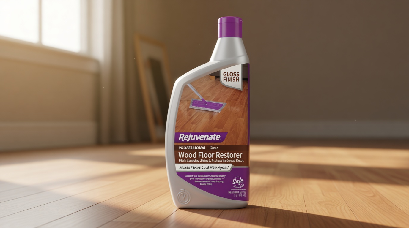 Rejuvenate Professional Wood Floor Restorer Fills Scratches, Shines And Protects Wood Flooring For A High Gloss Shine, 32 Ounces
