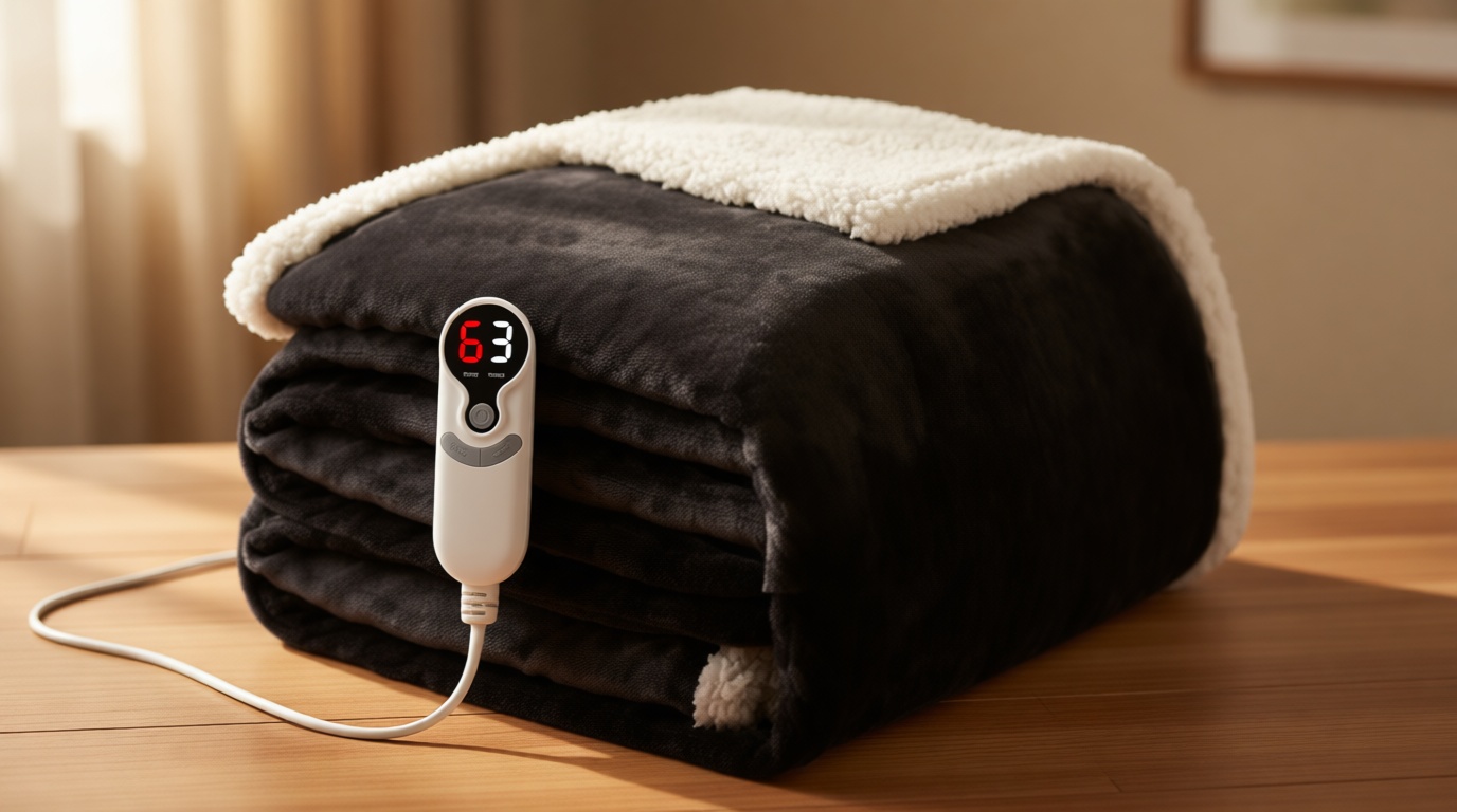 Electric Heated Blanket Full Size 72"x84", Soft Flannel with Overheat Protection, 9 Adjustable Heat Settings & 10-Hour Auto-Off Timer, Fast Heating for Winter Comfort, Dark Gray