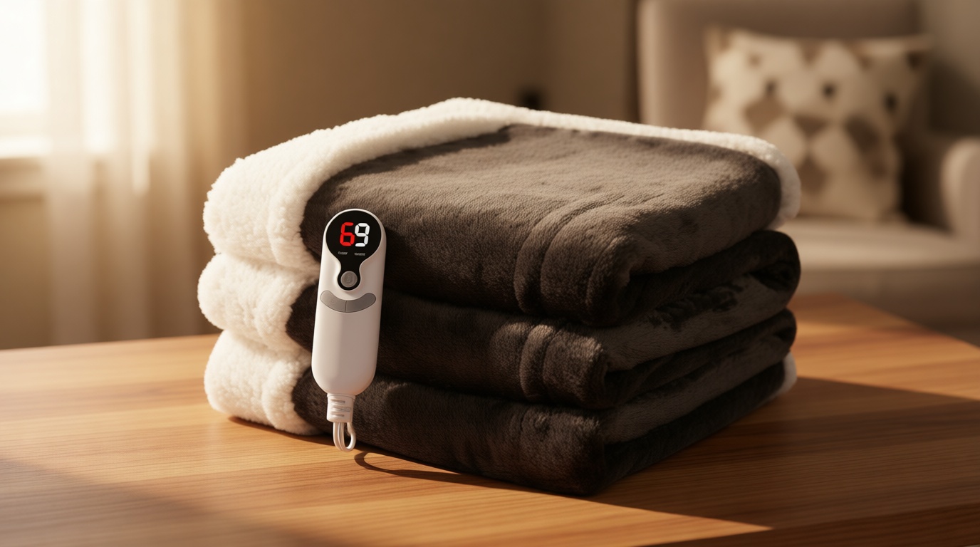 Heated Blanket Electric Blanket Full Size 72''x84'' with 9 Heating Levels, 1-10 Hour Auto Shut Off, Machine Washable, Flannel & Sherpa Soft Warming Blanket for Couch, Bed, Office - Dark Grey