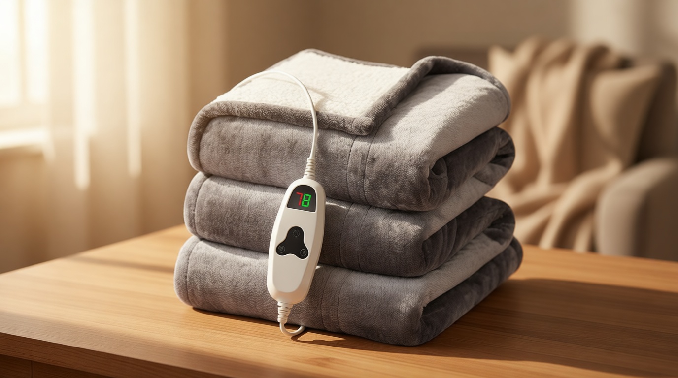 greenoak Heated Blanket Electric Throw 50"X60", Heating Blanket with 10 Heat Levels 1/2/4/6/8 Hours Auto-Off,Fleece Soft Sherpa Blanket,Gifts for Grandma Mom Seniors, Misty Grey OEKO-TEX STANDARD 100