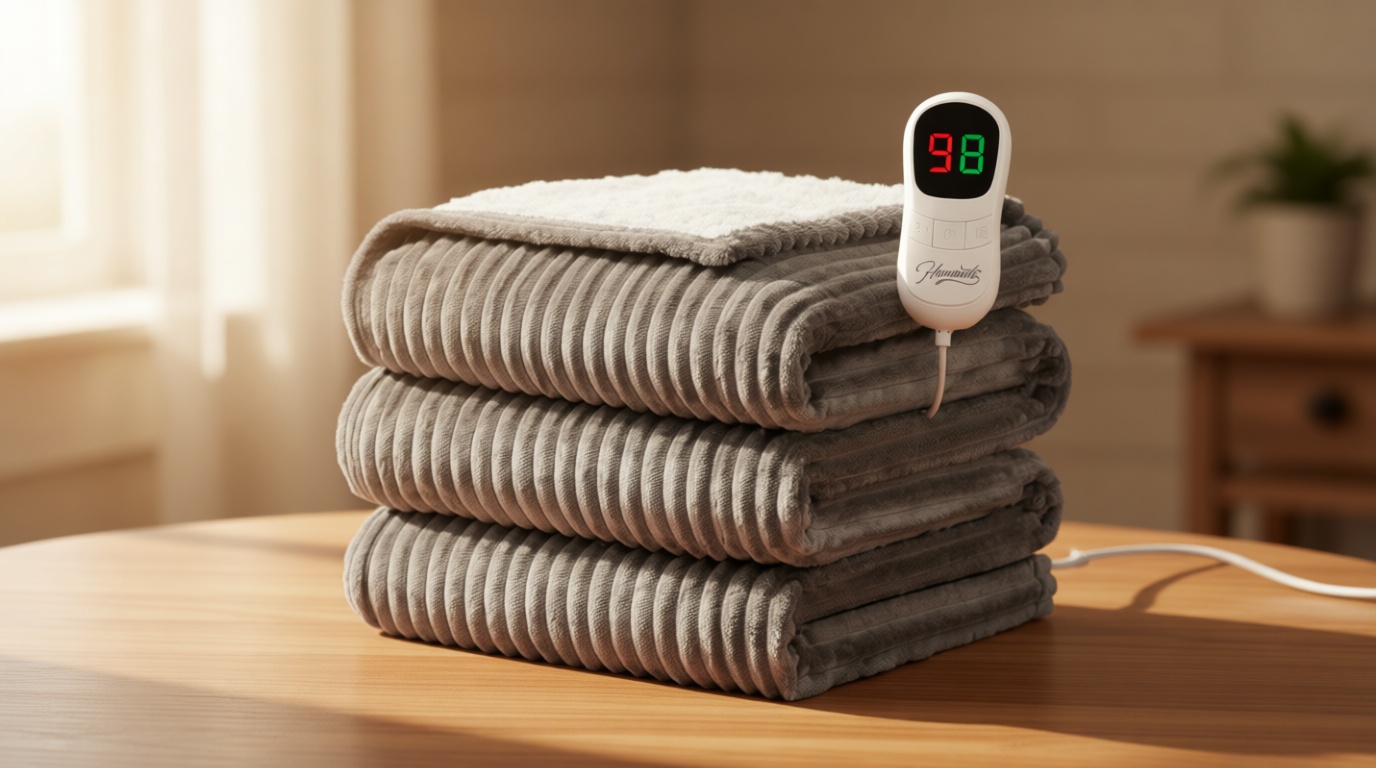 Homemate Heated Blanket Electric Throw - 50"x60" Heating Blanket Throw 1/2/4/6/8 Hours Auto-Off 10 Heat Levels Over-Heat Protection Soft Flannel Sherpa Heater ETL Certification OEKO-TEX STANDARD 100
