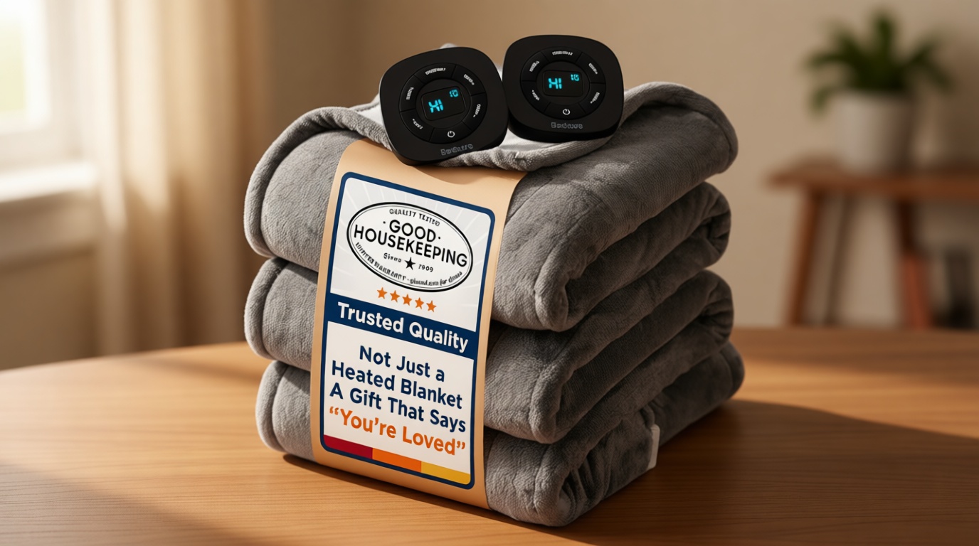 Bedsure Electric Blanket Queen Size - Dual Control Heated Blanket Queen, GentleSoft Fast Heating with 10 Time Settings & 10 Heat Settings, Warm Gift for Grandma (84x90 inches, Grey) OEKO-TEX STANDARD 100