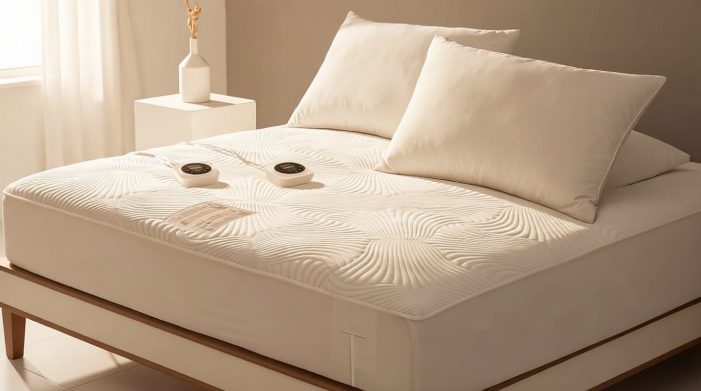 Queen Size Electric Heated Mattress Pad - Bed Warmer with Memory & Preheat Functions, 12 Heat Settings Dual Control for 1-12 Hours Auto Off, Lighted Button OEKO-TEX STANDARD 100