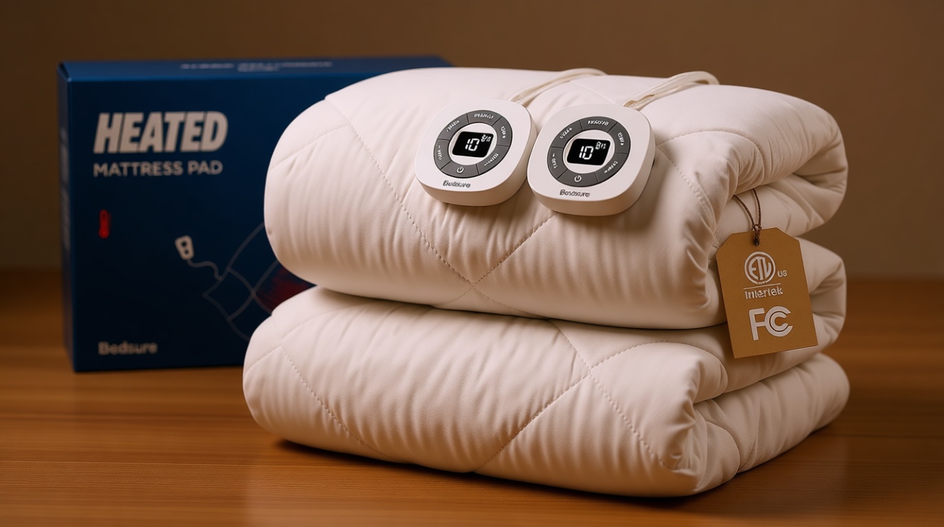 Bedsure Heated Mattress Pad Queen - Bed Warmer with Memory & Preheat Functions, 12-Hour Auto Off & 10 Heat Settings, Dual Controllers, Fast Heating, Brushed Electric Mattress Pad Queen, 60"x80"