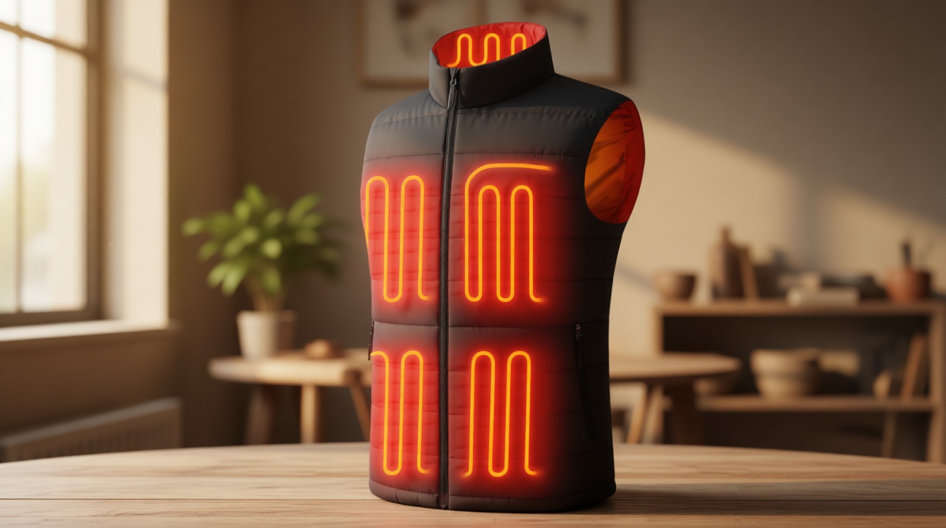 Venustas Men’s 12V Dual-Control Heated Vest with Battery, Durable Electric Heated Clothing for Winter Work & Outdoor Use