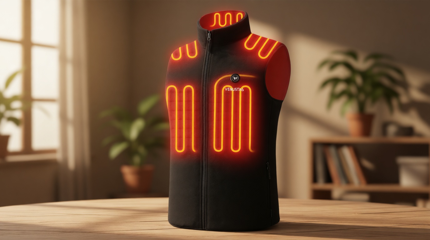 Venustas Men's Fleece Heated Vest with Battery, Lightweight Insulated Electric Vest