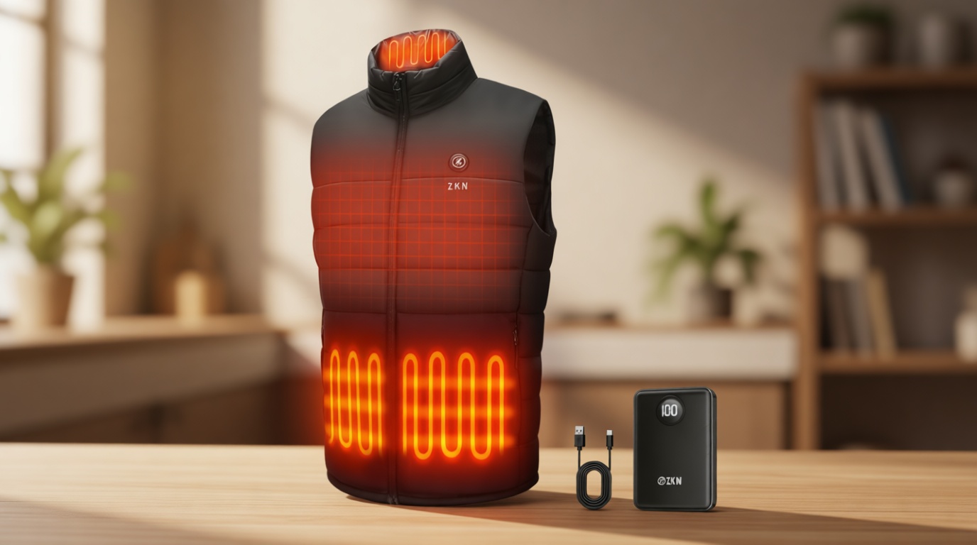 ZKN Heated Vest for Men with 14400mAh Battery Pack, 3 Heating Levels Men's Heated Vest, Lightweight Heated Jackets for Winter