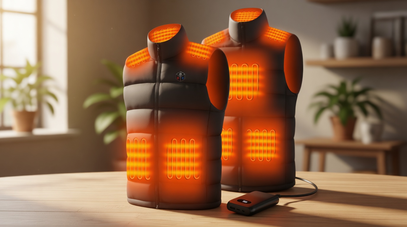 Modefi Men's Heated Vest with 20000mAh 7.4V Large Capacity Battery Pack, Smart Controller Lightweight Quilted Vest