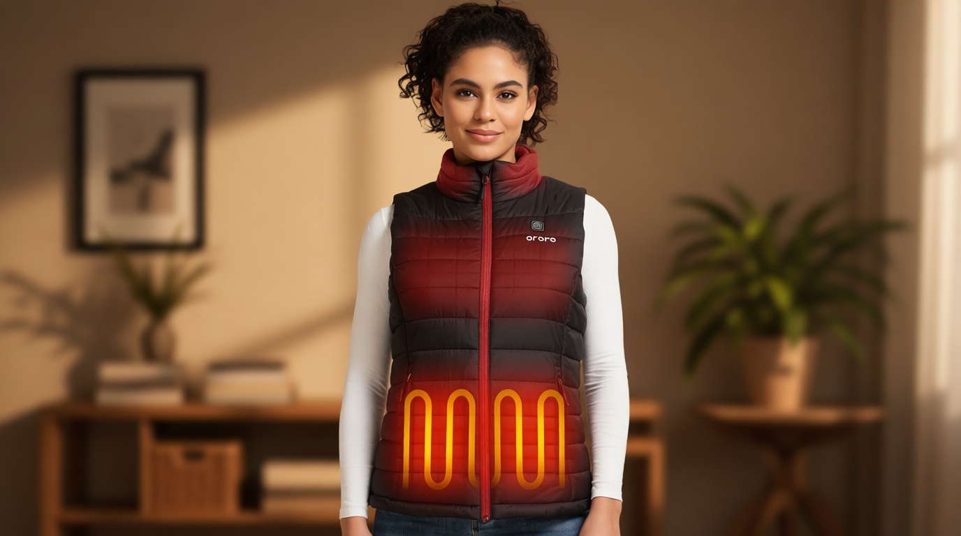 ORORO Women's Lightweight Heated Vest with USB-C Rechargeable Battery, Puffer Classic Heating Vest