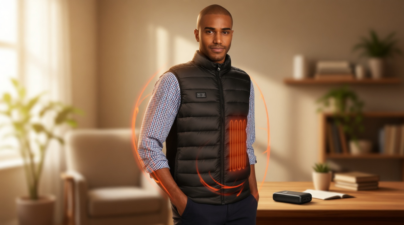 Loowoko Heated Vest for Men with Battery Pack Included, Rechargeable Electric Heating Jacket Coat, Lightweight Warming Vests OEKO-TEX STANDARD 100