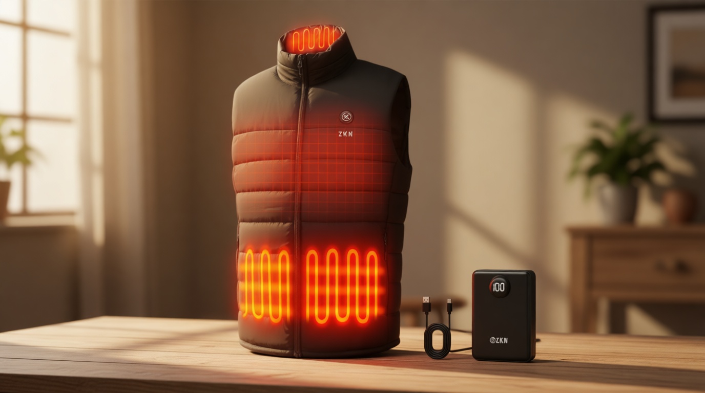 ZKN Heated Vest for Men with 14400mAh Battery Pack, 3 Heating Levels Men's Heated Vest, Lightweight Heated Jackets for Winter