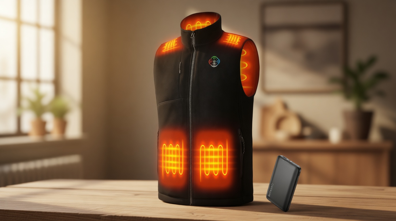 KOVNLO Heated Vest for Men with Battery Pack Included, Soft Fleece Smart Electric Lightweight Heated Jacket