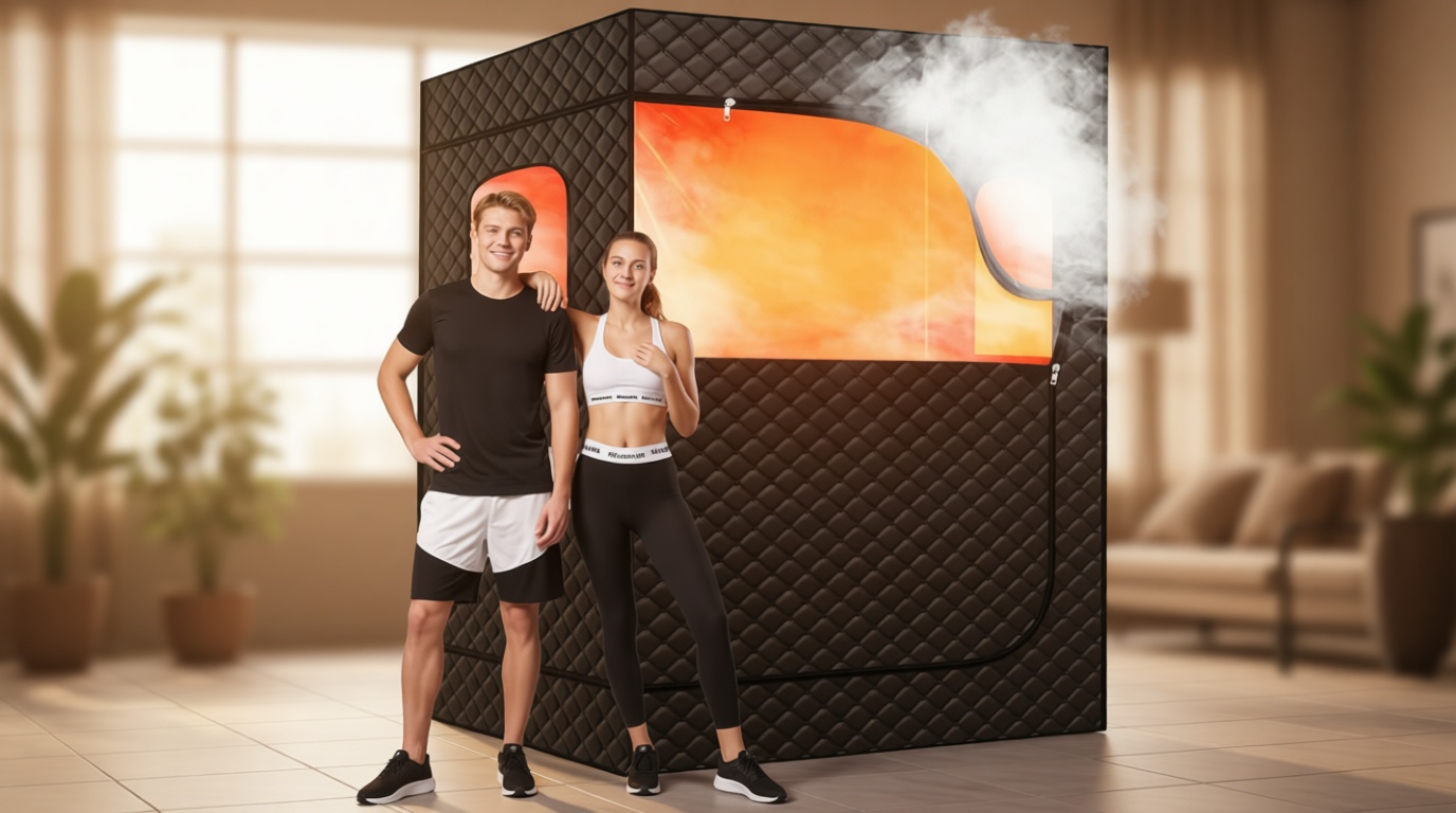 Manastin 2 Person Portable Steam Sauna for Home, 1 or 2 Person Full Body Home Spa with 2 Foldable Chairs,9 Levels of Sauna Tent with Remote Control, (Black, Large)