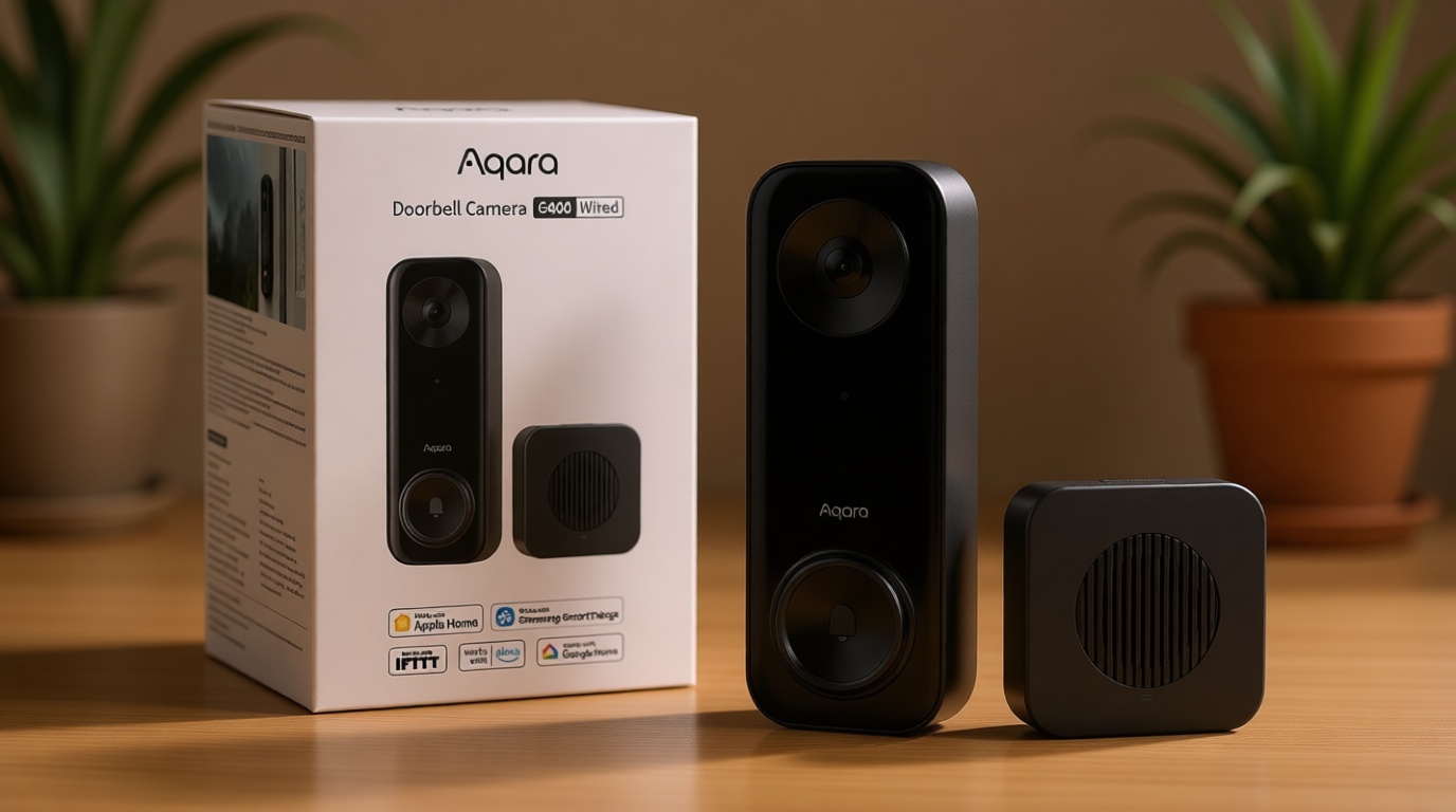 Aqara Doorbell Camera G400 with Chime, Wired/PoE, HomeKit Secure Video, 2K HD Head-to-toe View, 2-Way Audio, 2.4/5GHz Wi-Fi 6, Supports Alexa/Google/SmartThings, Local Detection & 24/7 Recording, IP65