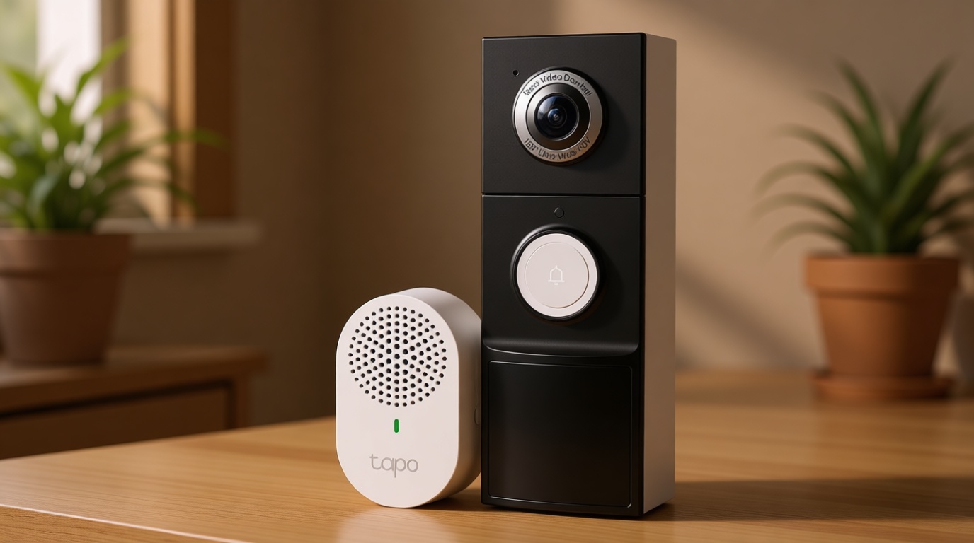 Tapo 2K+ Wired or Battery Powered Smart Video Doorbell with Chime - 180° Field of View, Person/Vehicle/Package Detection, Ring Call, 2-Way Audio, Subscription-Free Local Storage or Optional Cloud,D225
