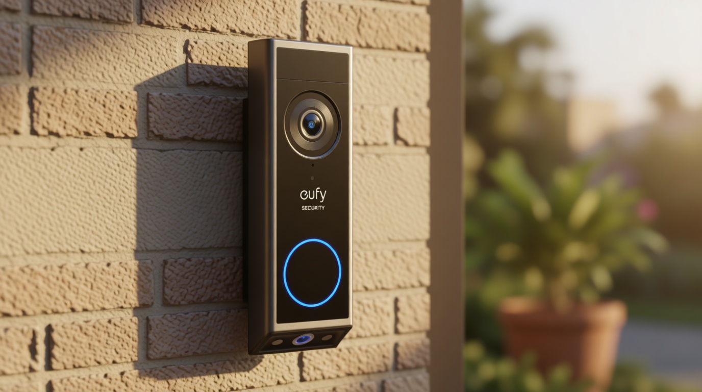 eufy Security Video Doorbell E340,No Subscription,Dual Cameras, 2K FHD,Head-to-Toe View, Doorbell Camera Wireless & Wired, Color Night Vision, Two-Way Talk, AI Motion/Package Detection, Built-in 8GB