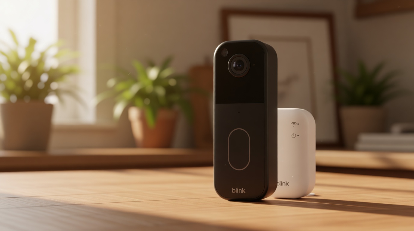 Blink Video Doorbell (newest model) – Head-to-toe HD view, two-year battery life, and simple setup. Sync Module Core included – System (Black)