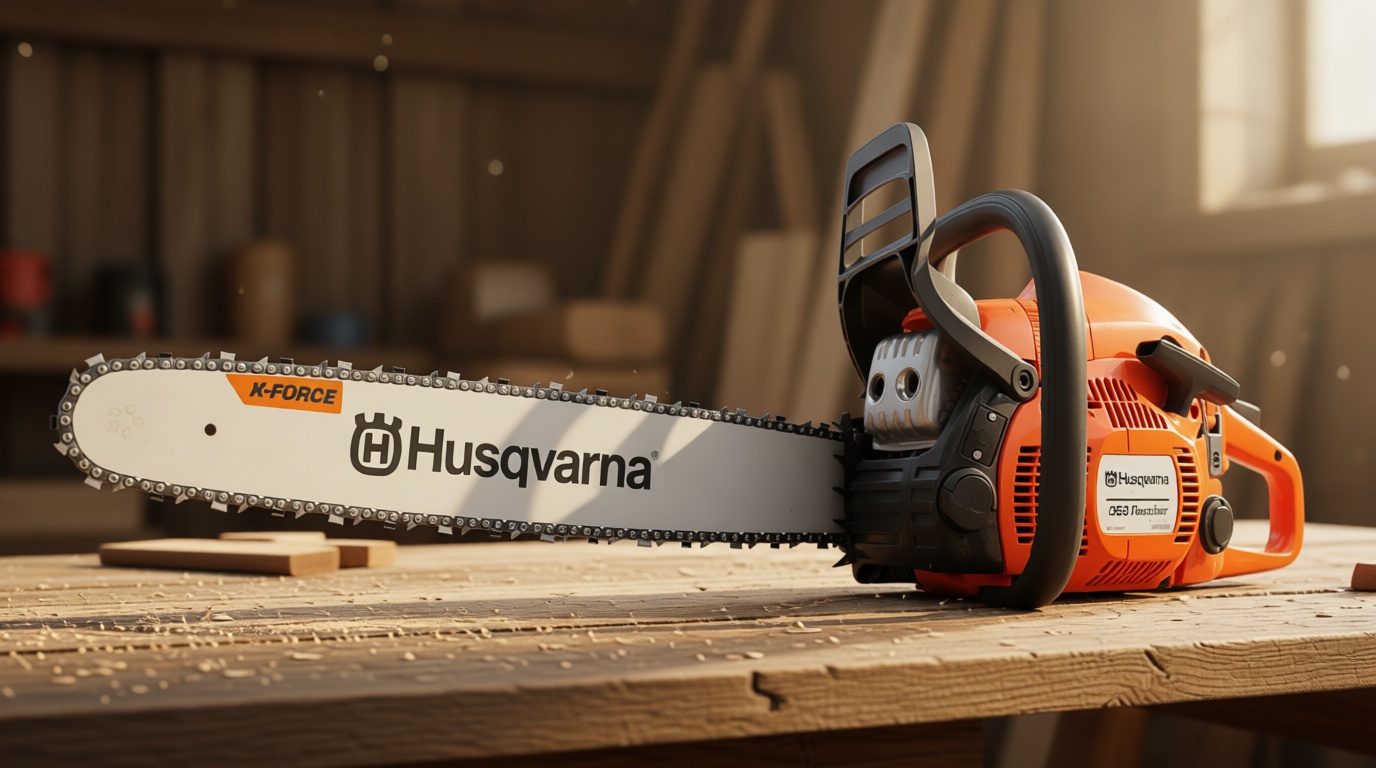 Husqvarna 450 Rancher 20 Inch Gas Chainsaw, 50.2-cc 3.2-HP, 2-Cycle X-Torq Engine, For Tree Pruning, Yard Cleanups and Firewood Cutting, 970613120