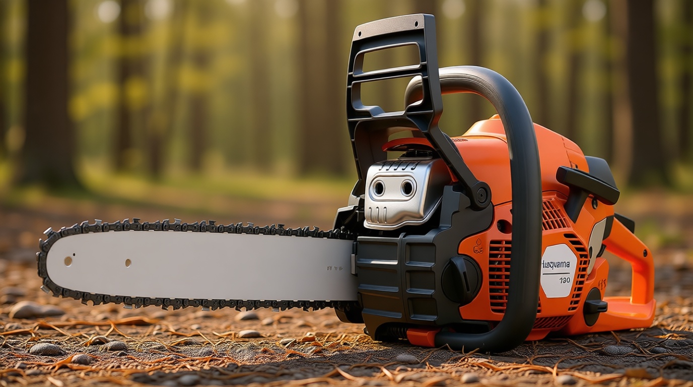 Husqvarna 130 Gas Powered Chainsaw, 38-cc 2-HP, 2-Cycle X-Torq Engine, 16 Inch Chainsaw with Automatic Oiler, For Wood Cutting and Tree Pruning