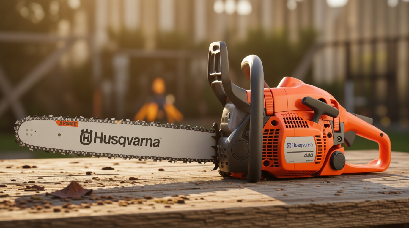 Husqvarna 440 Gas Chainsaw, 40-cc 2.4-HP, 2-Cycle X-Torq Engine, 18 Inch Chainsaw with Smart Start, For Wood Cutting and Tree Trimming, 970612318, Orange