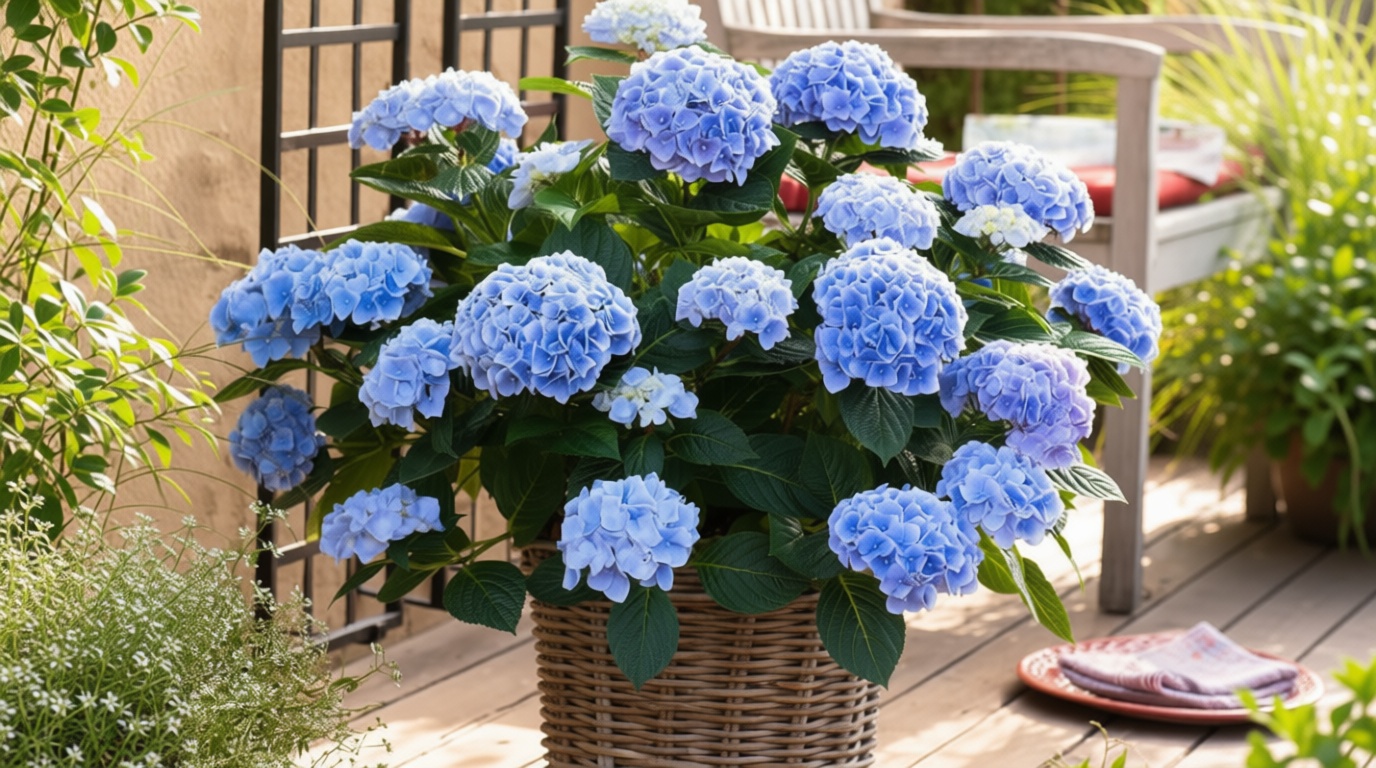 Hydrangea Live Plant, 6-12 Inch Tall, Hardy Flowering Shrub in 2.5" Pot, Outdoor Garden Hydrangea Bush (Blue Hydrangea)
