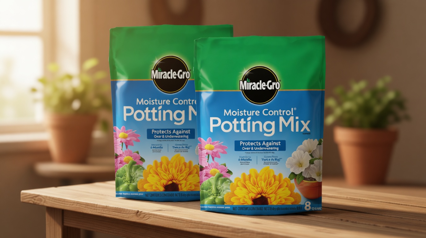 Miracle-Gro Moisture Control Potting Mix - Plant Soil For Container Plants, Protects against Over- and Under-Watering, 8 qt. (2-Pack)