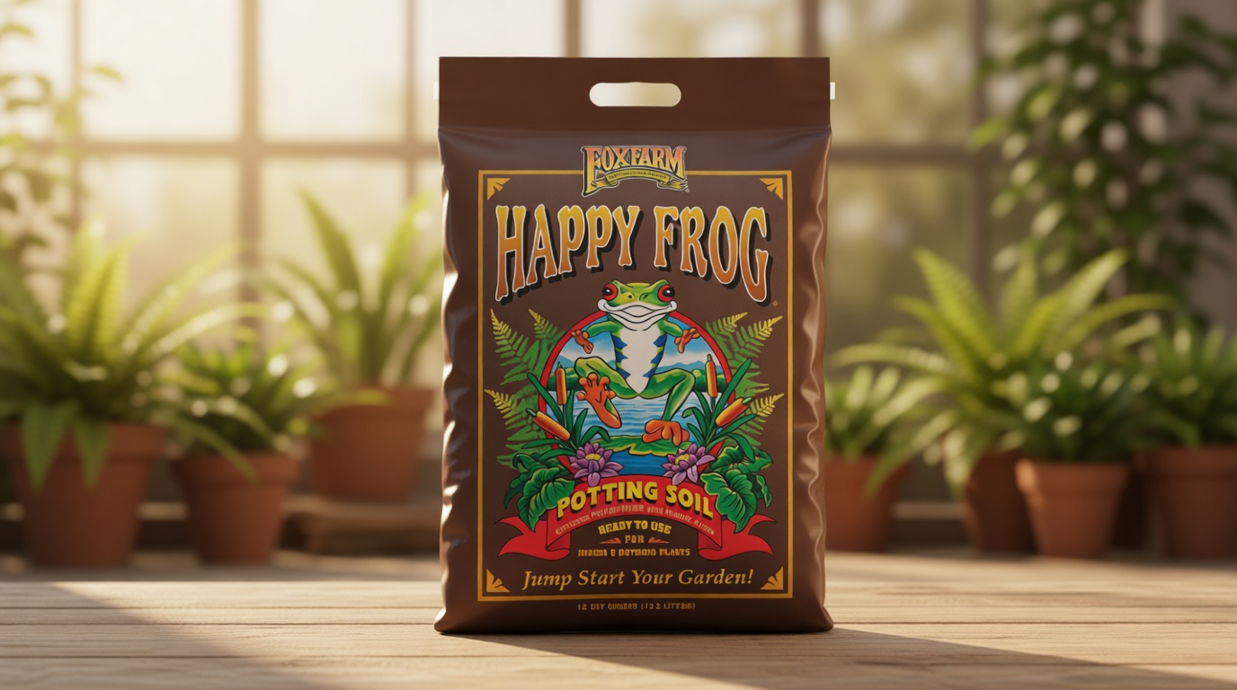 FoxFarm Happy Frog Potting Soil - Ready-to-Use Amended Container Blend with Soil Microbes, Earthworm Castings, Bat Guano, and Aged Forest Products for Indoor & Outdoor Plants - 12 Quart
