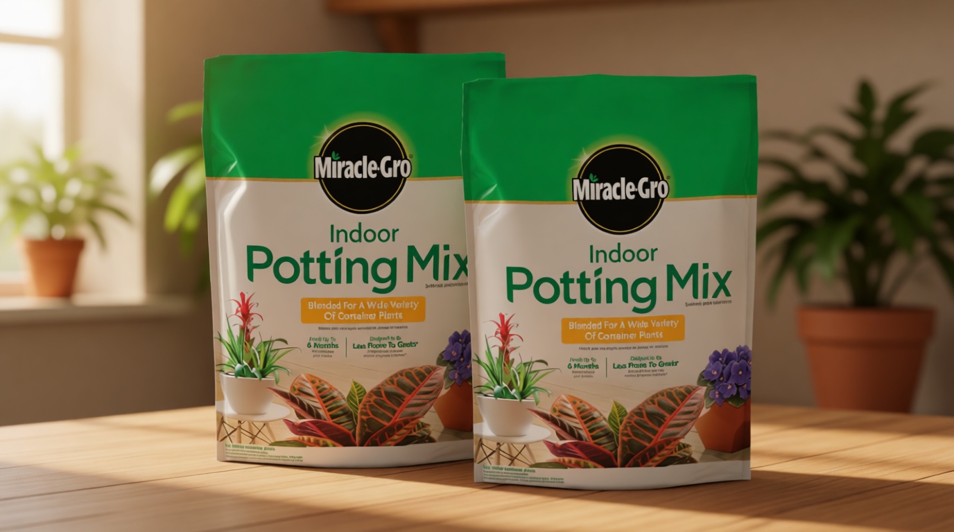 Miracle-Gro Indoor Potting Mix, Blended for a Variety of Houseplants, Feeds for up to 6 Months, 6 qt., 2-Pack