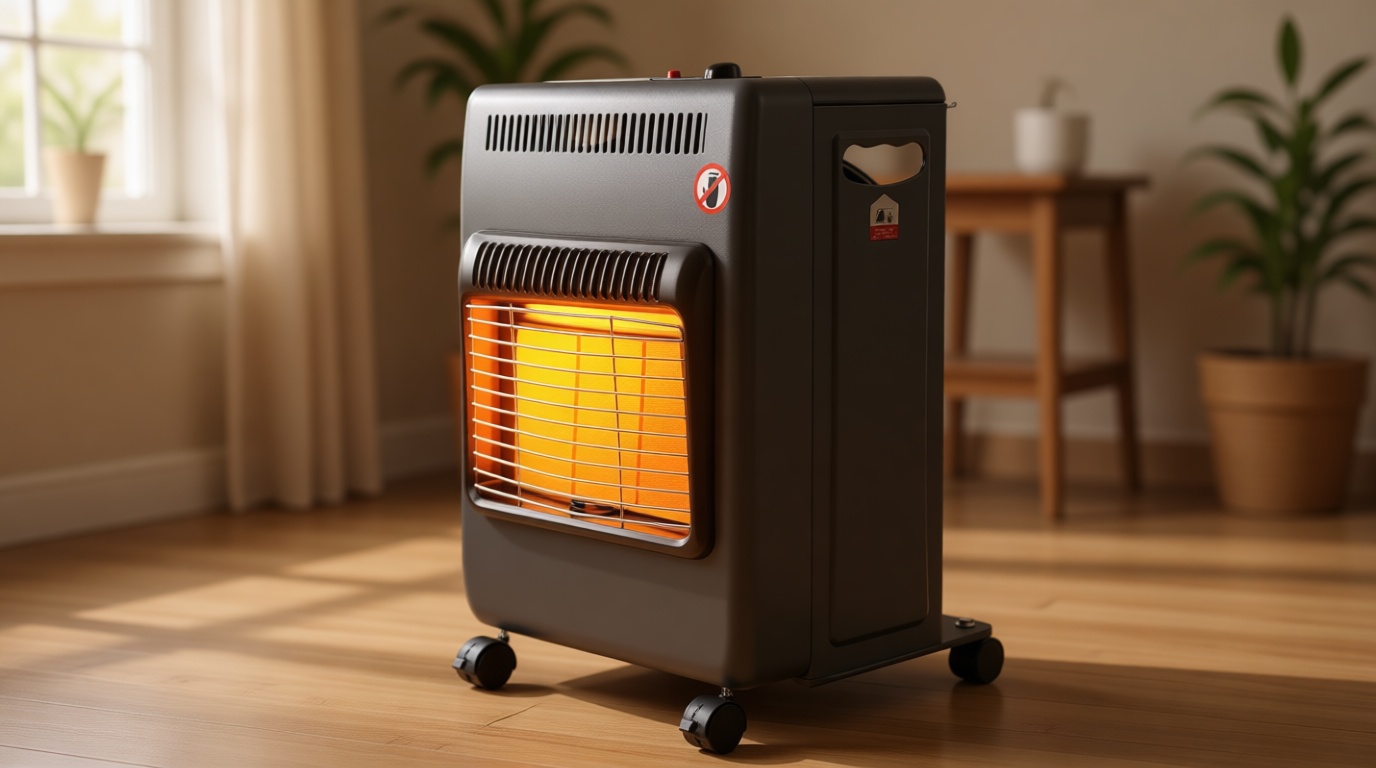 Foldable Propane Patio Heater, Outdoor 18000BTU Gas Radiant Heater