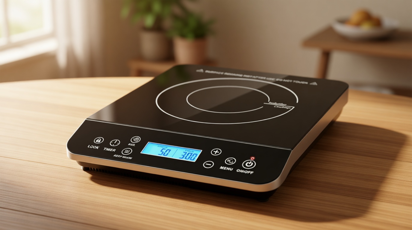 Duxtop Portable Induction Cooktop, Countertop Burner Induction Hot Plate with LCD Sensor Touch 1800 Watts, Silver 9600LS BT-200DZ